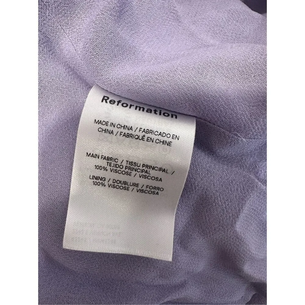 NWT Reformation Scoop Neck Ruffled Tripoli Maxi Dress Aura Size 0 $348 - Picture 9 of 10